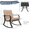 3-Piece Outdoor Patio Furniture Table Rocking Chairs Set with Cushions