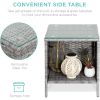 3-Piece Grey PE Wicker Outdoor Patio Furniture Dining Set with enterCushions